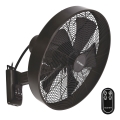 ZEVENTI - Ventoinha de parede FREEZE 50W/230V diâmetro 40 cm preto/castanho + comando