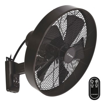 ZEVENTI - Ventoinha de parede FREEZE 50W/230V diâmetro 40 cm preto/castanho + comando