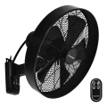ZEVENTI - Ventoinha de parede FREEZE 50W/230V diâmetro 40 cm preto + comando