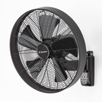 ZEVENTI - Ventoinha de parede FREEZE 50W/230V diâmetro 40 cm preto + comando