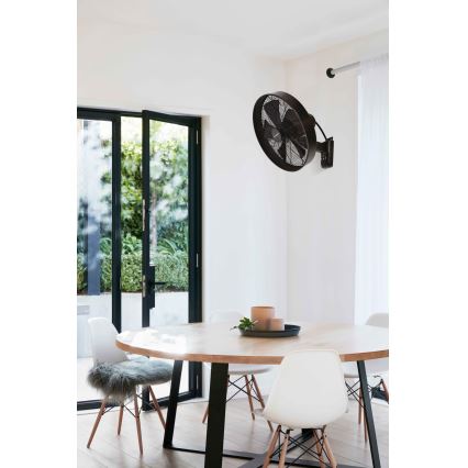 ZEVENTI - Ventoinha de parede FREEZE 50W/230V diâmetro 40 cm preto/castanho + comando