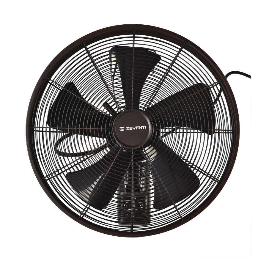 ZEVENTI - Ventoinha de parede FREEZE 50W/230V diâmetro 40 cm preto/castanho + comando