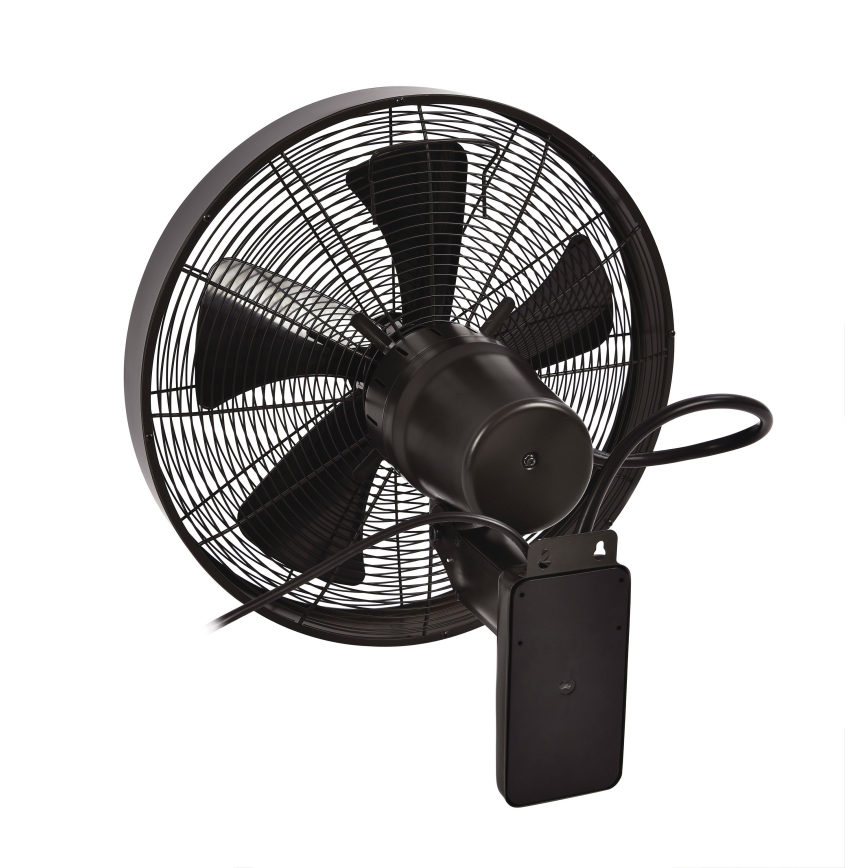 ZEVENTI - Ventoinha de parede FREEZE 50W/230V diâmetro 40 cm preto/castanho + comando