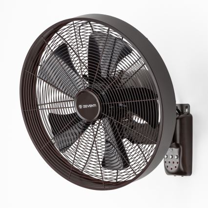 ZEVENTI - Ventoinha de parede FREEZE 50W/230V diâmetro 40 cm preto/castanho + comando