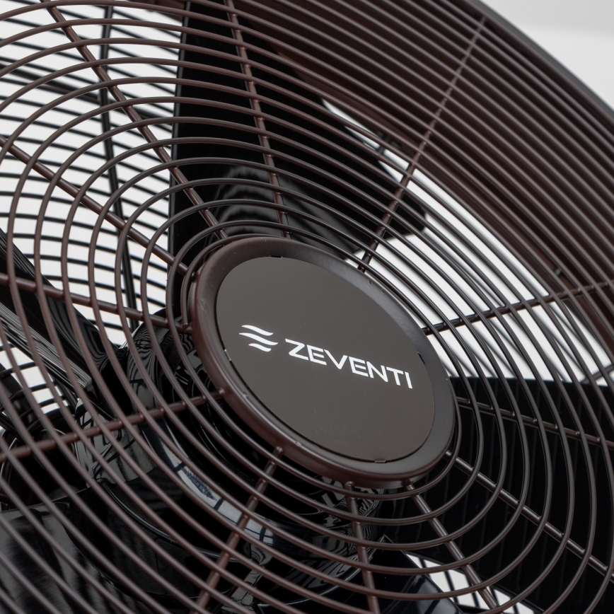 ZEVENTI - Ventoinha de parede FREEZE 50W/230V diâmetro 40 cm preto/castanho + comando