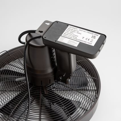 ZEVENTI - Ventoinha de parede FREEZE 50W/230V diâmetro 40 cm preto/castanho + comando