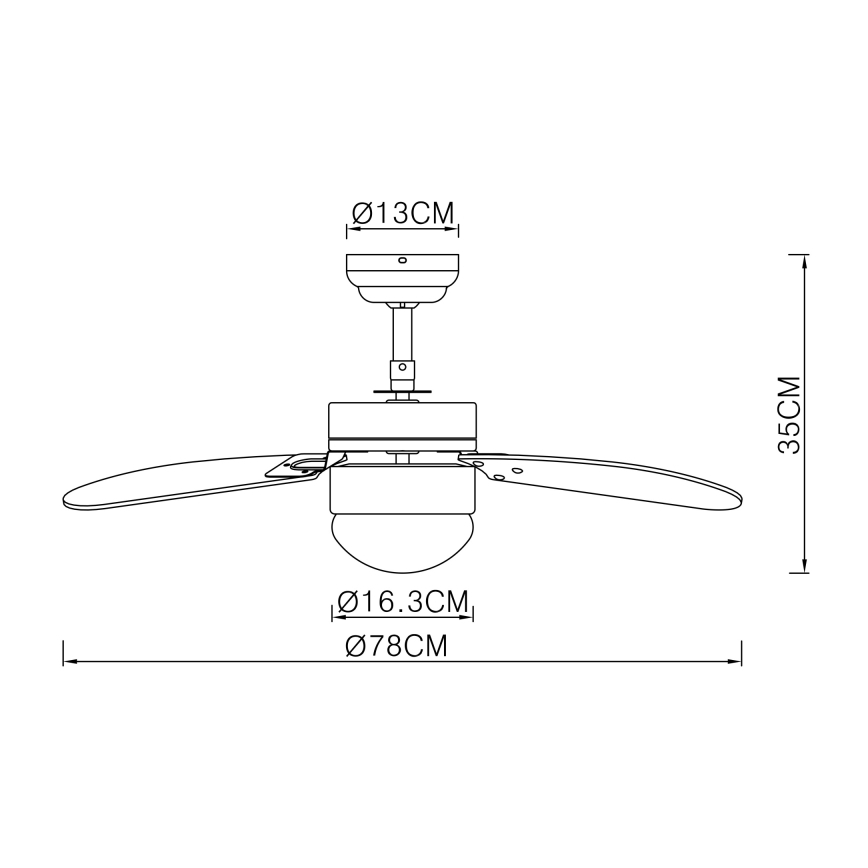 ZEVENTI - Ventoinha de teto FAMARA 1xE14/60W/230V branco
