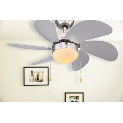 ZEVENTI - Ventoinha de teto FAMARA 1xE14/60W/230V cinzento