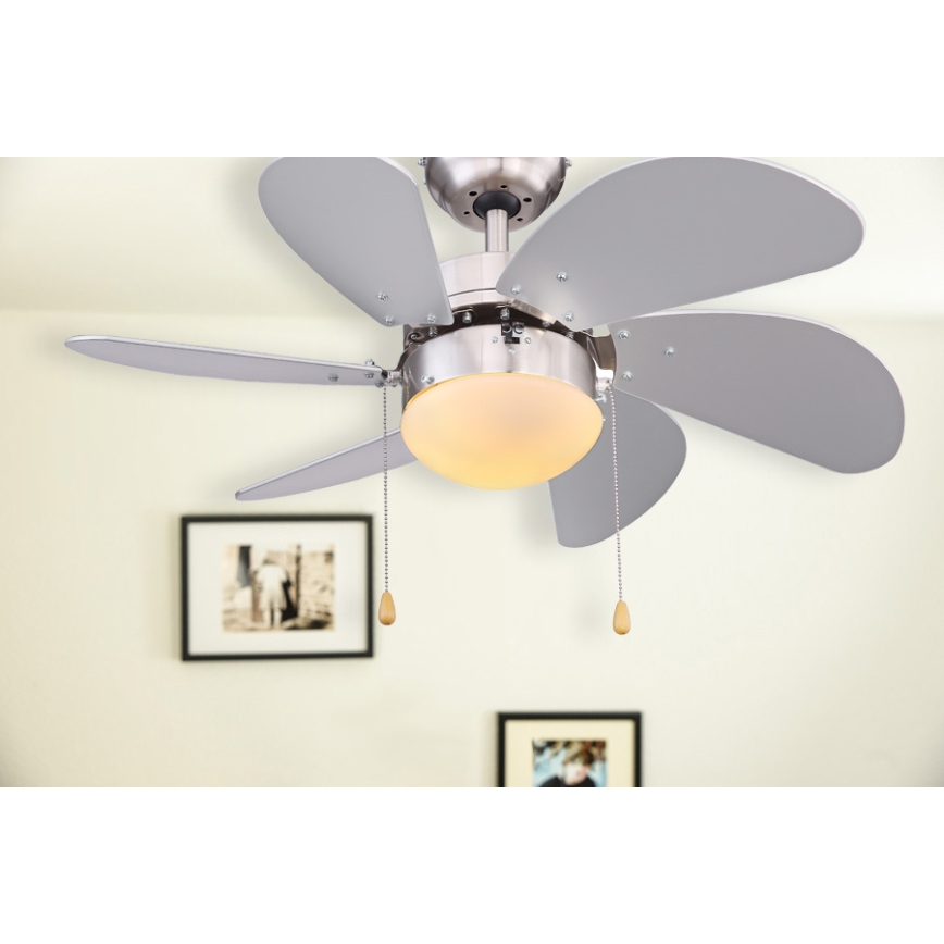 ZEVENTI - Ventoinha de teto FAMARA 1xE14/60W/230V cinzento