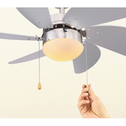 ZEVENTI - Ventoinha de teto FAMARA 1xE14/60W/230V cinzento
