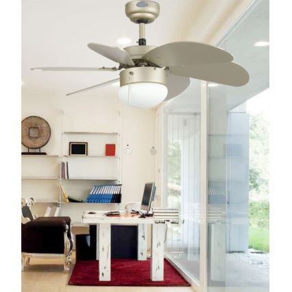 ZEVENTI - Ventoinha de teto FAMARA 1xE14/60W/230V cinzento