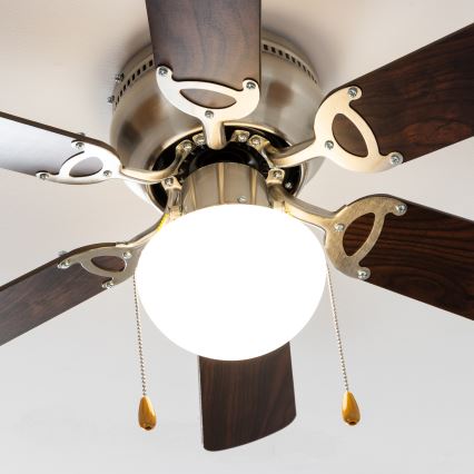 ZEVENTI - Ventoinha de teto GALDANA 1xE27/60W/230V castanho/bege