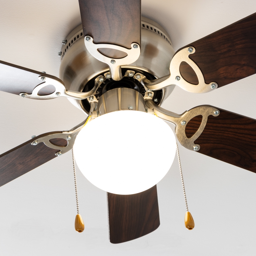ZEVENTI - Ventoinha de teto GALDANA 1xE27/60W/230V castanho/bege