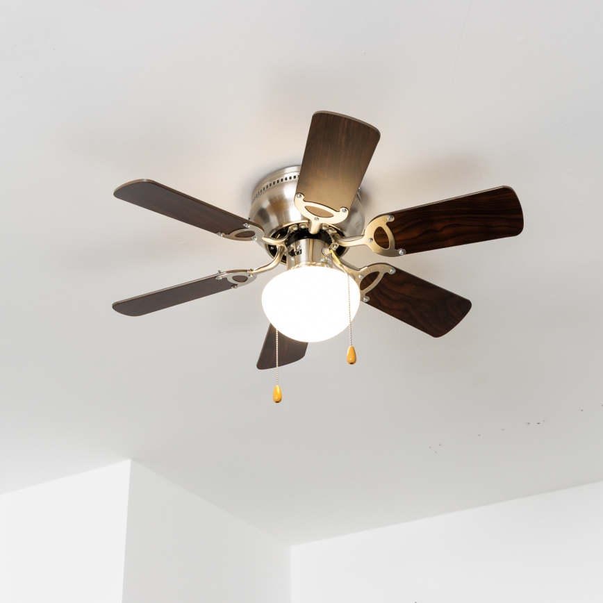 ZEVENTI - Ventoinha de teto GALDANA 1xE27/60W/230V castanho/bege