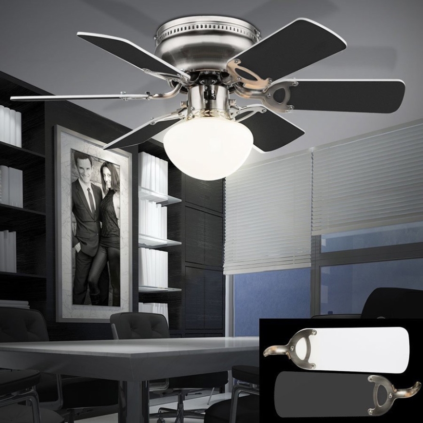 ZEVENTI - Ventoinha de teto GALDANA 1xE27/60W/230V cinzento/branco