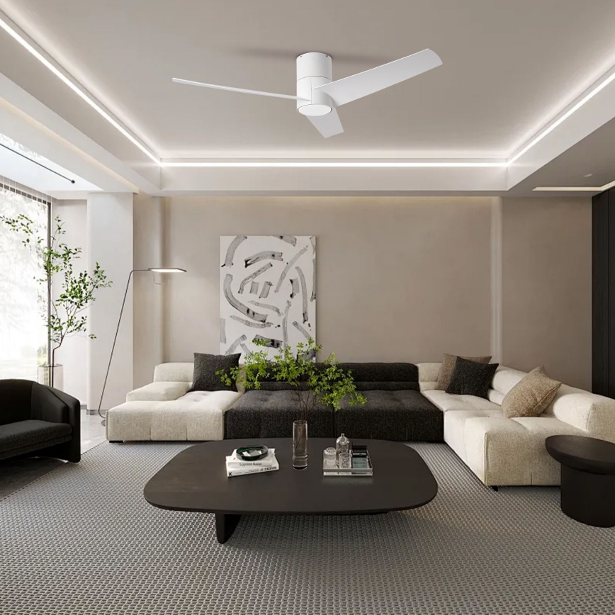 ZEVENTI - Ventoinha de teto LED com regulação BARROSA LED/18W/230V 3000-6000K Wi-Fi Tuya branco + comando