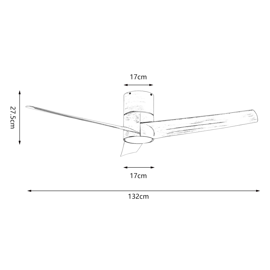 ZEVENTI - Ventoinha de teto LED com regulação BARROSA LED/18W/230V 3000-6000K Wi-Fi Tuya castanho + comando