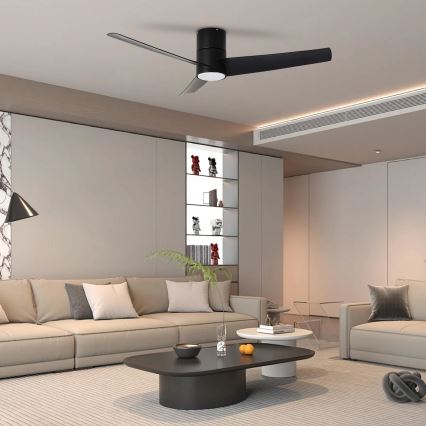 ZEVENTI - Ventoinha de teto LED com regulação BARROSA LED/18W/230V 3000-6000K Wi-Fi Tuya preto + comando