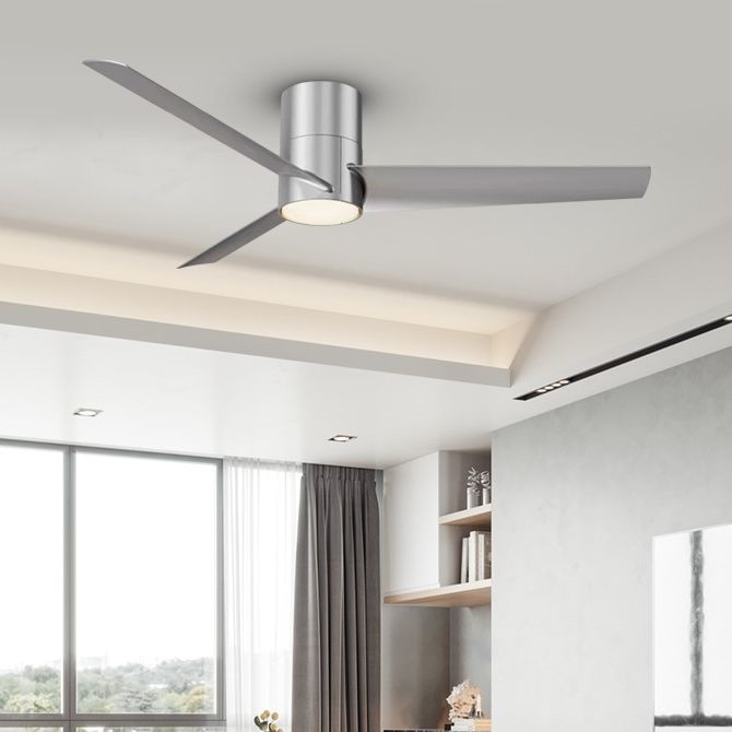 ZEVENTI - Ventoinha de teto LED com regulação BARROSA LED/18W/230V 3000-6000K Wi-Fi Tuya cromado mate + comando