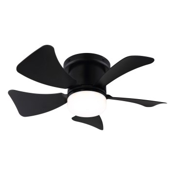 ZEVENTI - Ventoinha de teto LED com regulação MUNDAKA LED/10W/230V preto + comando