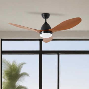 ZEVENTI - Ventoinha de teto LED com regulação MURO LED/18W/230V 3000-6000K Wi-Fi Tuya preto + comando