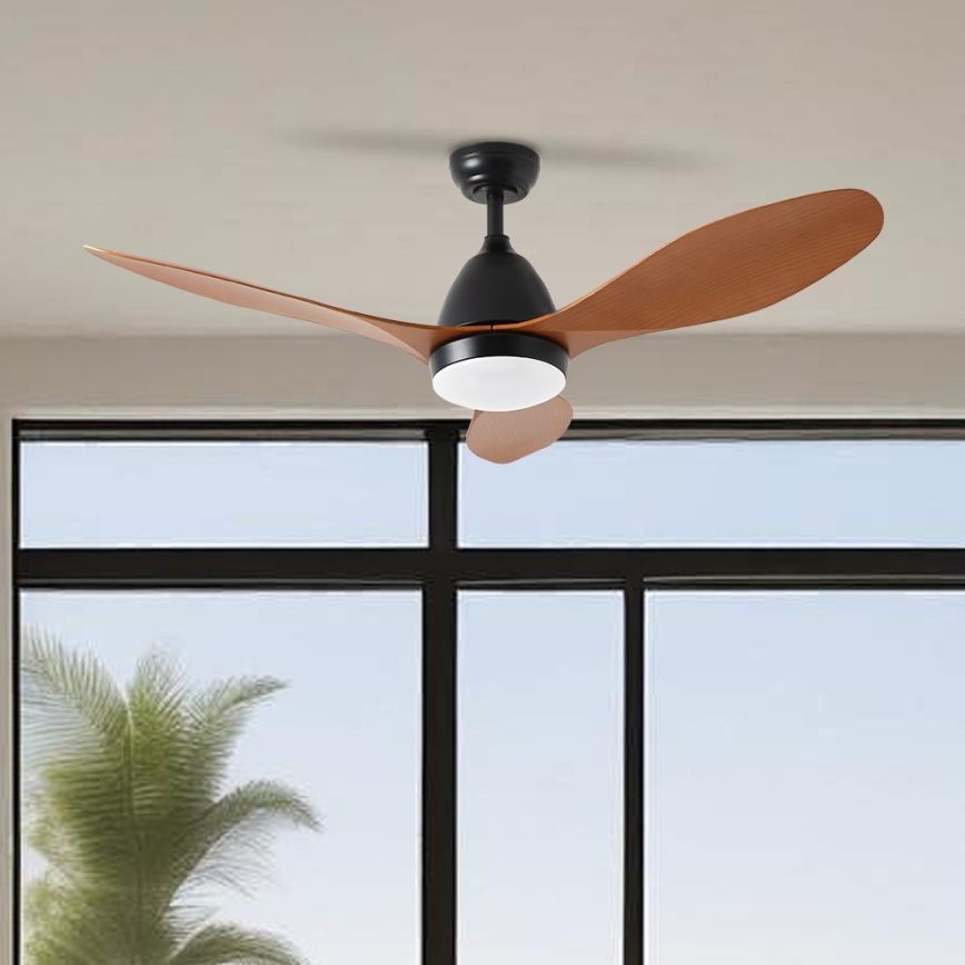 ZEVENTI - Ventoinha de teto LED com regulação MURO LED/18W/230V 3000-6000K Wi-Fi Tuya preto + comando