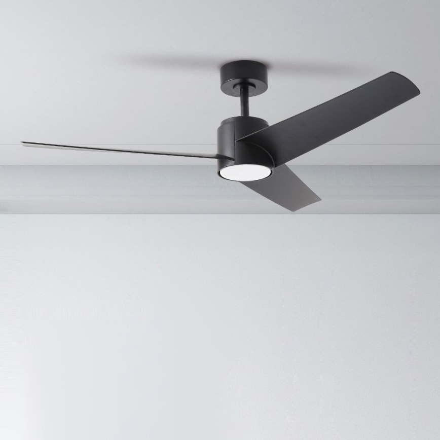 ZEVENTI - Ventoinha de teto LED com regulação ORVIETO LED/18W/230V 3000-6000K Wi-Fi Tuya preto + comando