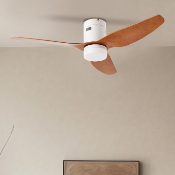 ZEVENTI - Ventoinha de teto LED com regulação PADUA LED/18W/230V 3000-6000K Wi-Fi Tuya branco/castanho + comando