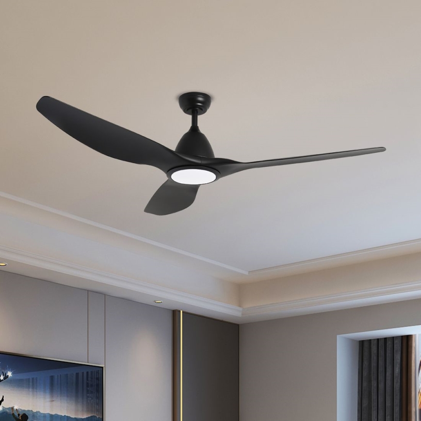 ZEVENTI - Ventoinha de teto LED com regulação URBINO LED/20W/230V 3000-6000K Wi-Fi Tuya preto + comando