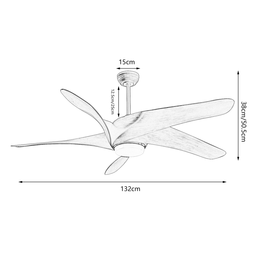 ZEVENTI - Ventoinha de teto LED com regulação LUCCA LED/18W/230V 3000-6000K Wi-Fi Tuya castanho + comando