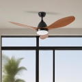 ZEVENTI - Ventoinha de teto LED MURO LED/18W/230V 3000-6000K Wi-Fi Tuya preto + comando