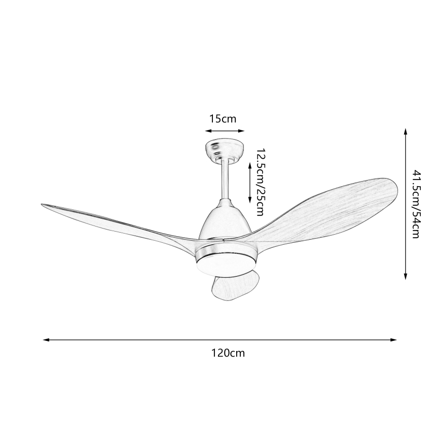 ZEVENTI - Ventoinha de teto LED com regulação MURO LED/18W/230V 3000-6000K Wi-Fi Tuya preto + comando