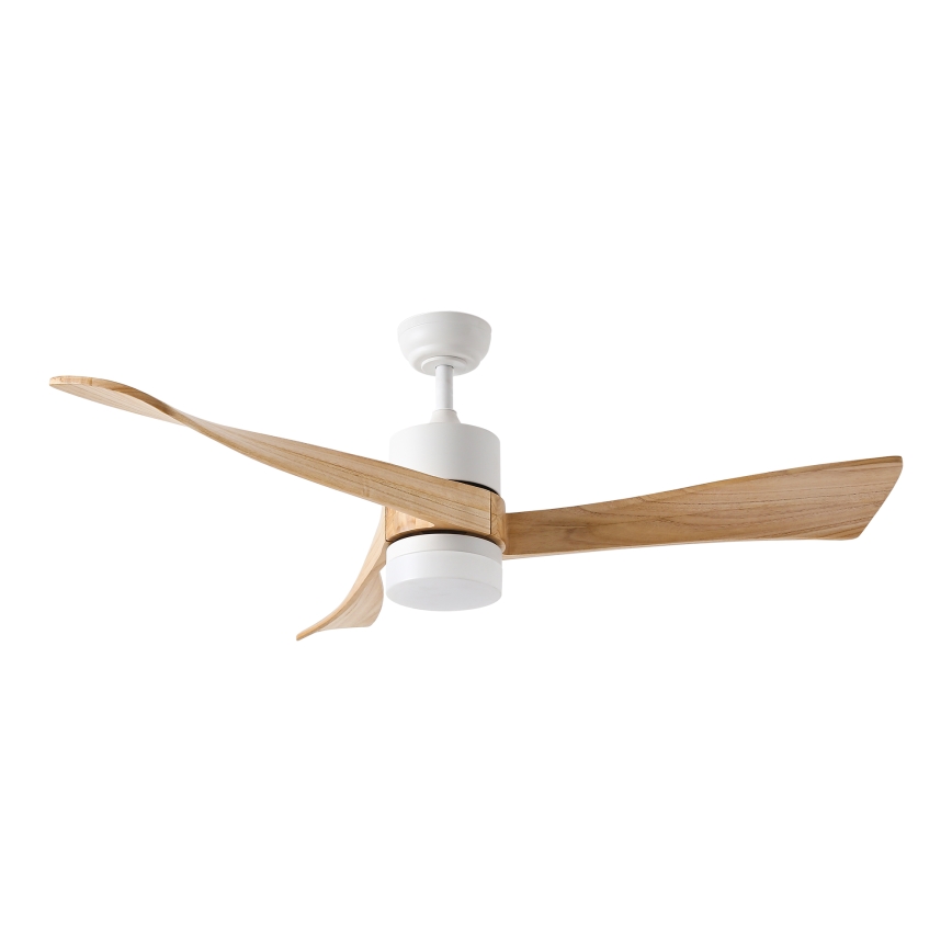 ZEVENTI - Ventoinha de teto LED com regulação NATURITO LED/18W/230V 3000-6000K Wi-Fi Tuya branco/carvalho + comando
