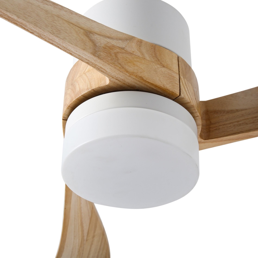 ZEVENTI - Ventoinha de teto LED com regulação NATURITO LED/18W/230V 3000-6000K Wi-Fi Tuya branco/carvalho + comando