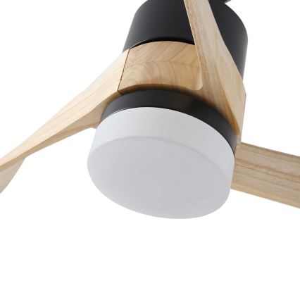 ZEVENTI - Ventoinha de teto LED com regulação NATURITO LED/18W/230V 3000-6000K Wi-Fi Tuya preto/carvalho + comando