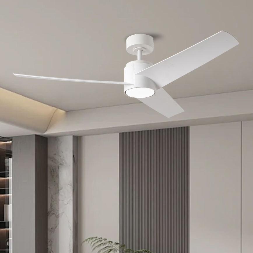 ZEVENTI - Ventoinha de teto LED ORVIETO LED/18W/230V 3000-6000K Wi-Fi Tuya branco + comando