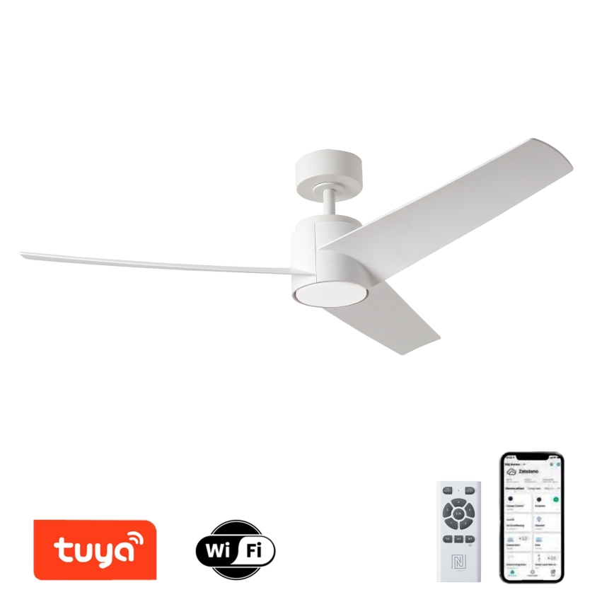 ZEVENTI - Ventoinha de teto LED com regulação ORVIETO LED/18W/230V 3000-6000K Wi-Fi Tuya branco + comando