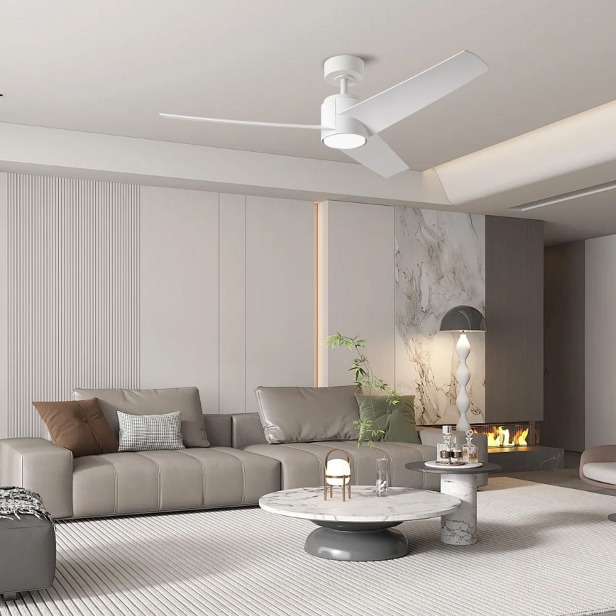 ZEVENTI - Ventoinha de teto LED com regulação ORVIETO LED/18W/230V 3000-6000K Wi-Fi Tuya branco + comando