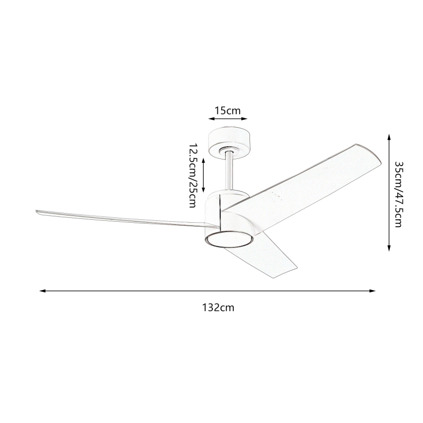 ZEVENTI - Ventoinha de teto LED com regulação ORVIETO LED/18W/230V 3000-6000K Wi-Fi Tuya branco + comando