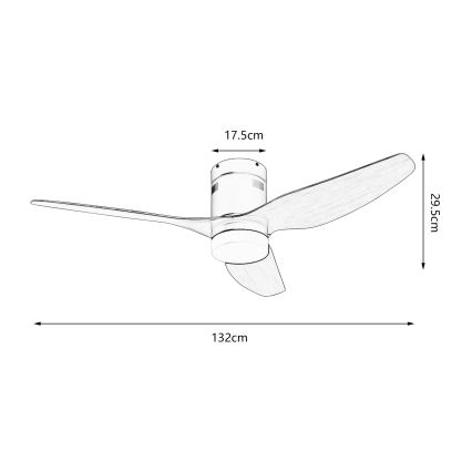 ZEVENTI - Ventoinha de teto LED com regulação PADUA LED/18W/230V 3000-6000K Wi-Fi Tuya branco/castanho + comando