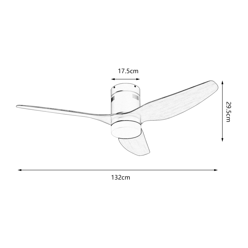 ZEVENTI - Ventoinha de teto LED com regulação PADUA LED/18W/230V 3000-6000K Wi-Fi Tuya branco/castanho + comando