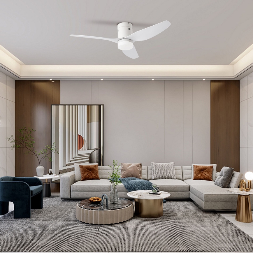 ZEVENTI - Ventoinha de teto LED com regulação PADUA LED/18W/230V 3000-6000K Wi-Fi Tuya branco + comando