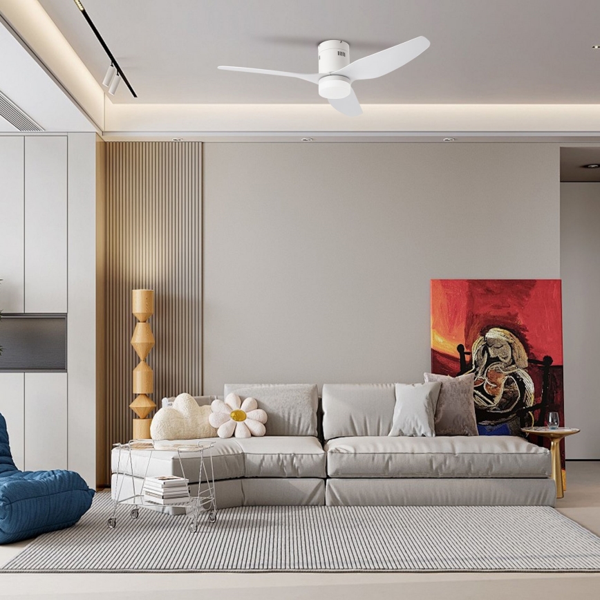 ZEVENTI - Ventoinha de teto LED com regulação PADUA LED/18W/230V 3000-6000K Wi-Fi Tuya branco + comando