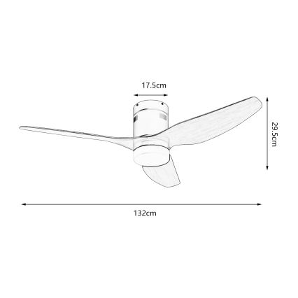 ZEVENTI - Ventoinha de teto LED PADUA LED/18W/230V 3000-6000K Wi-Fi Tuya preto/castanho + comando