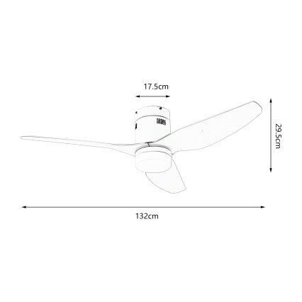 ZEVENTI - Ventoinha de teto LED com regulação PADUA LED/18W/230V 3000-6000K Wi-Fi Tuya preto + comando