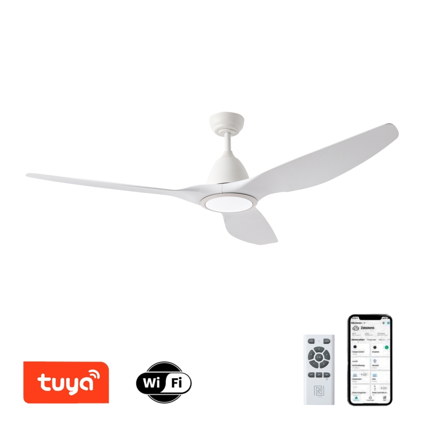ZEVENTI - Ventoinha de teto LED com regulação URBINO LED/20W/230V 3000-6000K Wi-Fi Tuya branco + comando