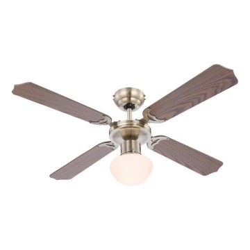 ZEVENTI - Ventoinha de teto NAVAGIO 1xE27/60W/230V castanho