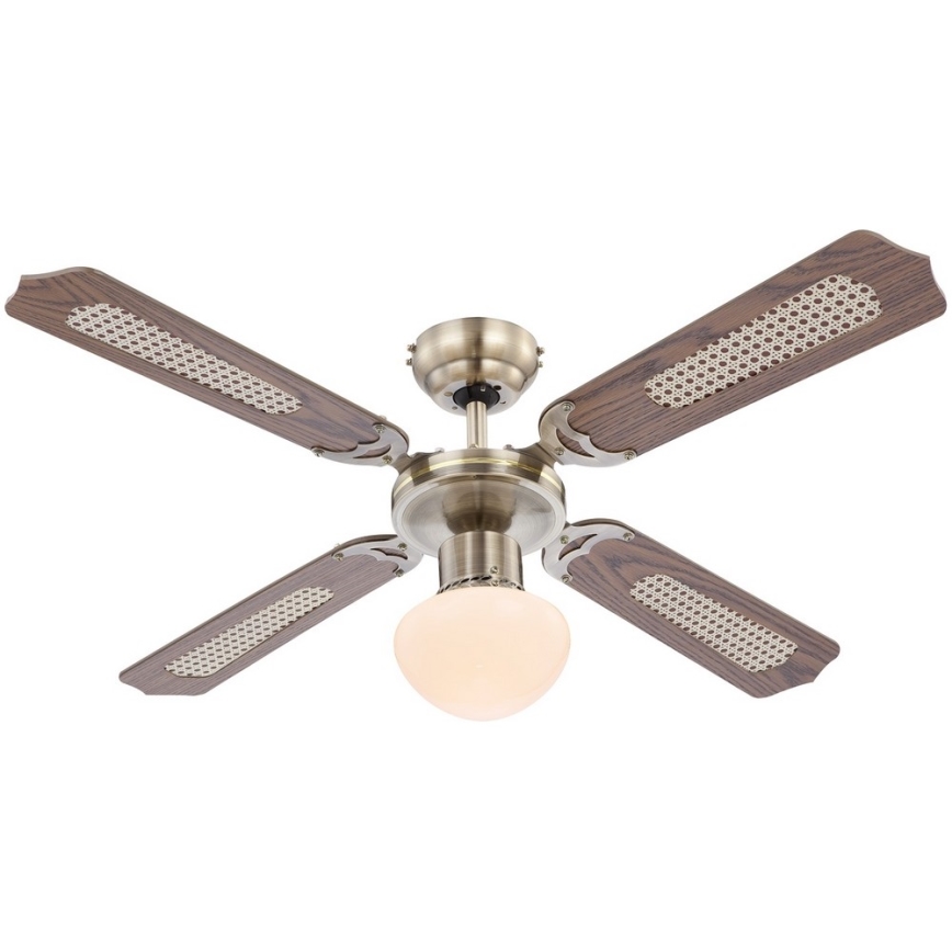 ZEVENTI - Ventoinha de teto NAVAGIO 1xE27/60W/230V castanho