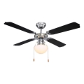 ZEVENTI - Ventoinha de teto NAVAGIO 1xE27/60W/230V preto/branco