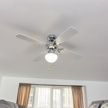 ZEVENTI - Ventoinha de teto NAVAGIO 1xE27/60W/230V preto/branco